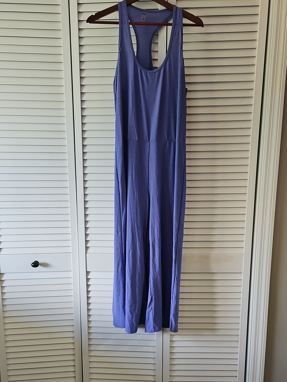 Beyond Yoga Cropped Sleeveless Racerback Maxi Romper in Periwinkle Size S